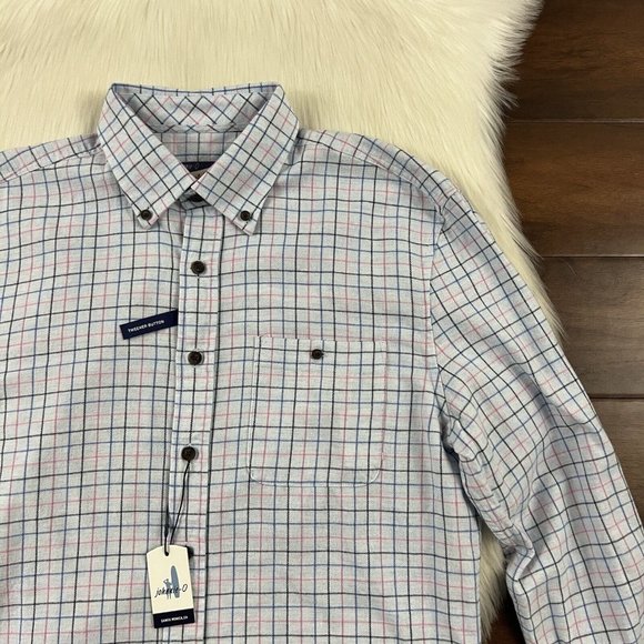 Johnnie O Men's‎ Size Small Blue Plaid Butch Prep Formance Button Down Shirt - Picture 3 of 9